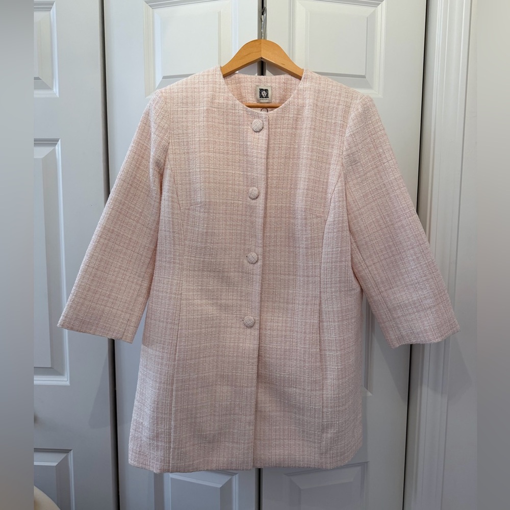 Anne Klein Pink Tweed / Boucle Jacket Coat
